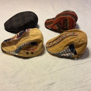 4 men’s flat cap “newsboy” hats